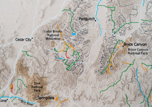 Utah Off Road Trails - Push Pin Map