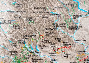 Washington Oregon Off Road Trails - Push Pin Map