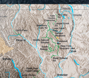 Washington Oregon Off Road Trails - Push Pin Map