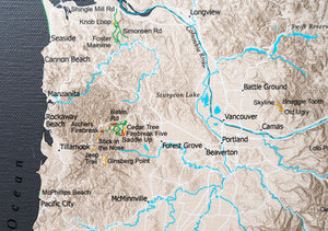 Washington Oregon Off Road Trails - Push Pin Map