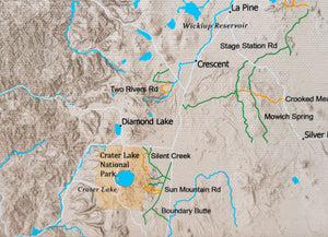 Washington Oregon Off Road Trails - Push Pin Map