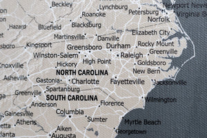 United States with Cities and Roads - Push Pin Map