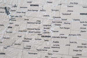 United States with Cities and Roads - Push Pin Map