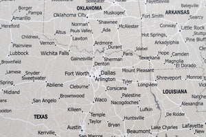 United States with Cities and Roads - Push Pin Map