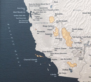 USA National Parks - Push Pin Map
