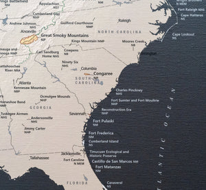 USA National Parks - Push Pin Map