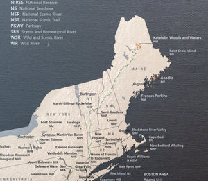 USA National Parks - Push Pin Map