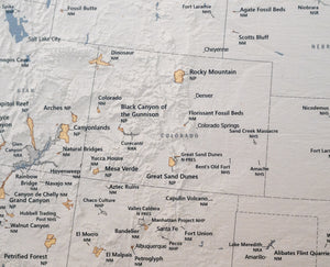 USA National Parks - Push Pin Map