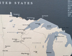 USA National Parks - Push Pin Map