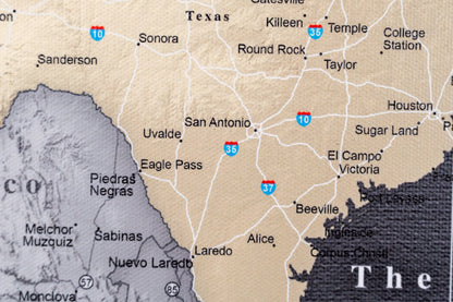 United States of America with Roads - Push Pin Map