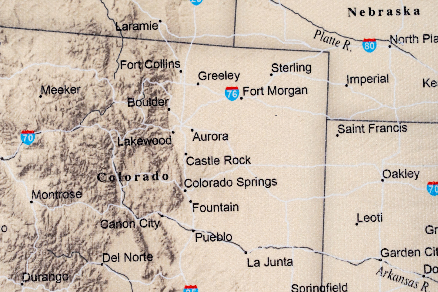 United States of America with Roads - Push Pin Map