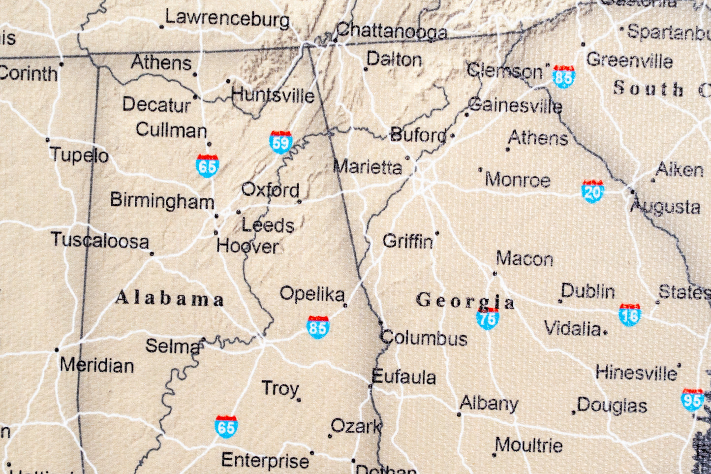 United States of America with Roads - Push Pin Map