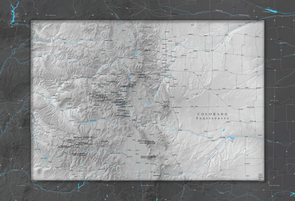 Colorado Fourteeners - Push Pin Map