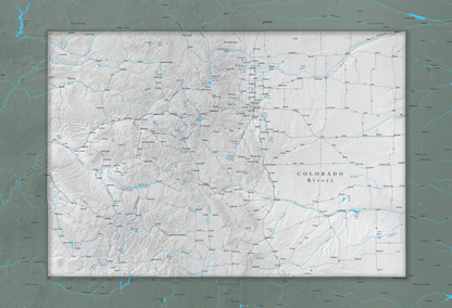 Colorado Rivers - Push Pin Map