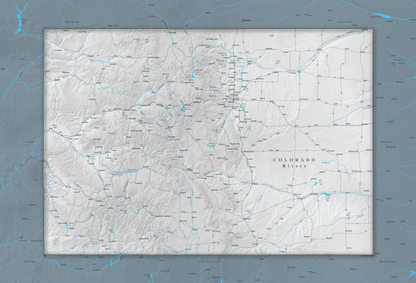 Colorado Rivers - Push Pin Map