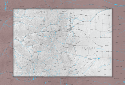 Colorado Rivers - Push Pin Map