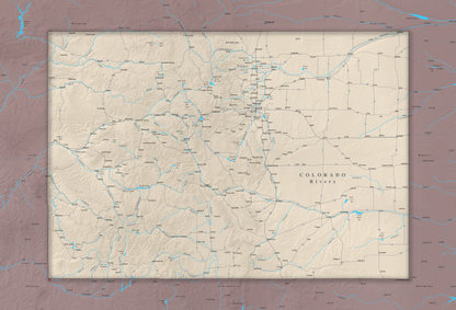 Colorado Rivers - Push Pin Map