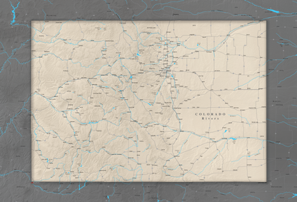 Colorado Rivers - Push Pin Map