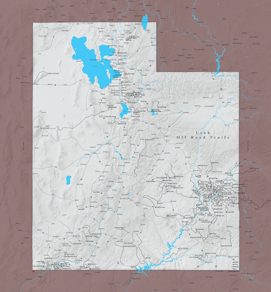 Utah Off Road Trails - Push Pin Map