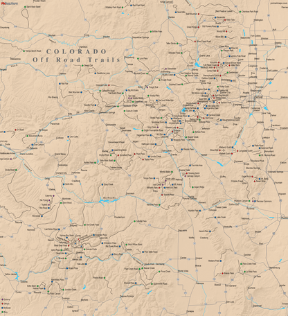 Colorado Off Road Trails - Push Pin Map