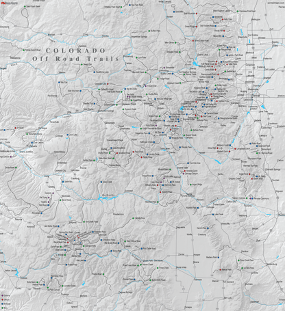 Colorado Off Road Trails - Push Pin Map
