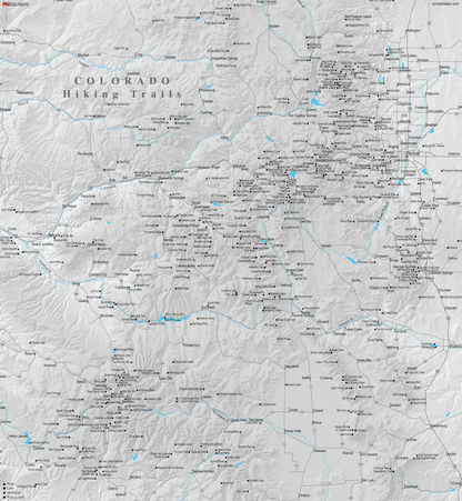 Colorado Hiking Trails - Push Pin Map